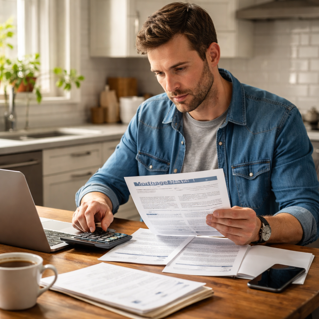 homeowner calculating mortgage payment needs for life insurance planning