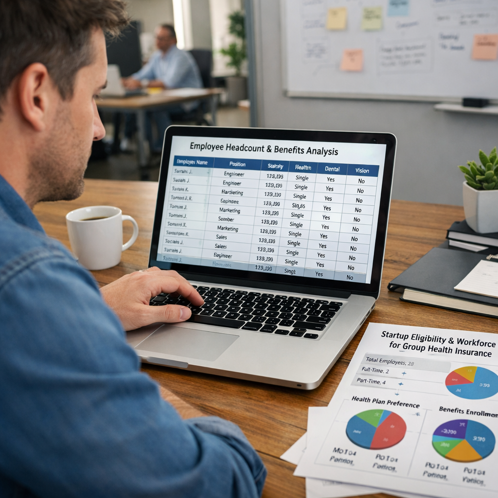 startup eligibility and workforce analysis for group health insurance.