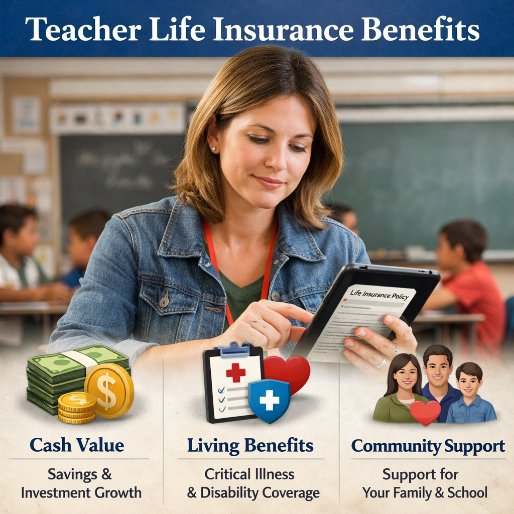 teacher life insurance benefits infographic